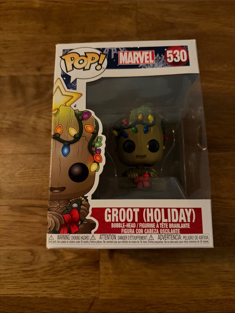 Funko Pop! Marvel Groot (Holiday) - Brown with Red & Multicolor Lights